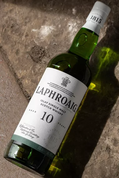 Laphroaig new label on bottle