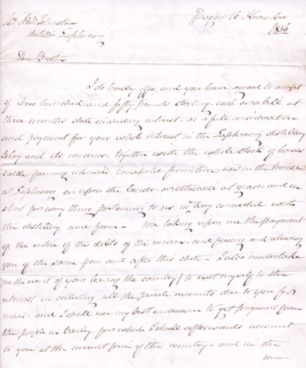 1836 letter between brothers