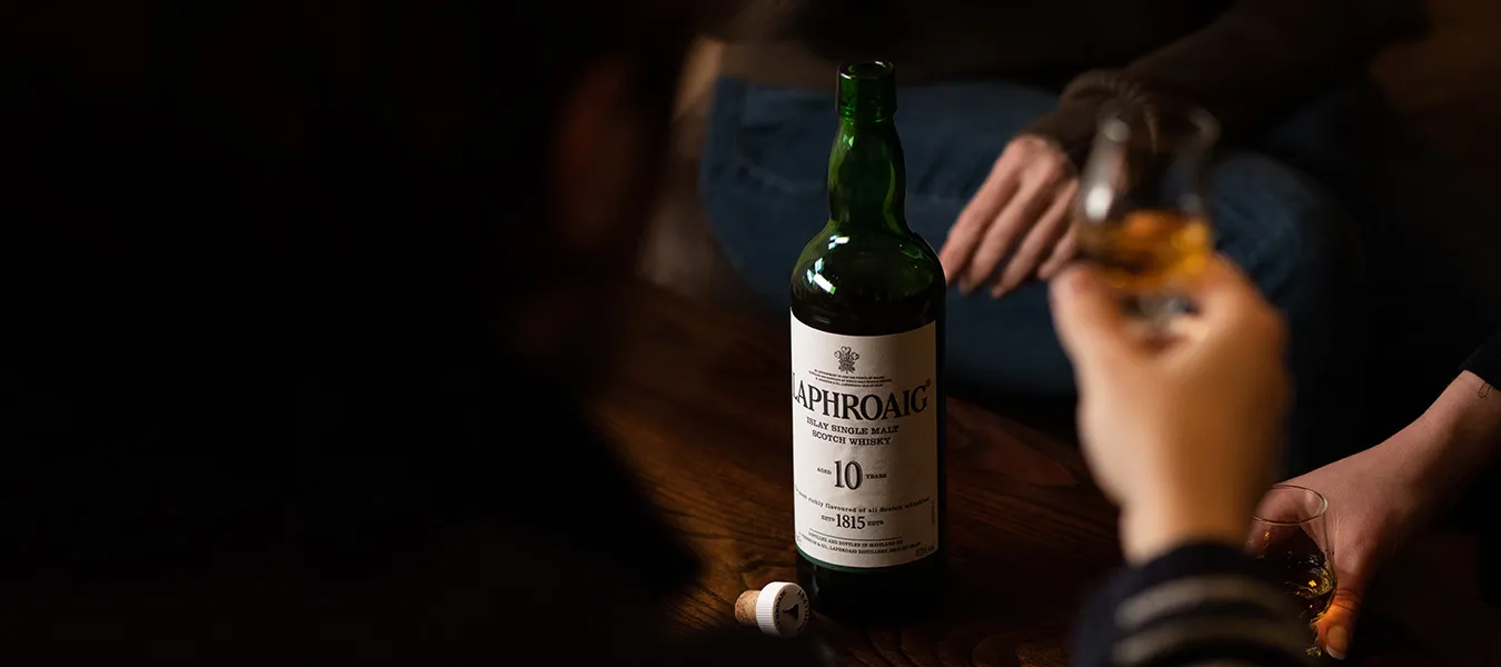 Friends of Laphroaig enjoying a dram