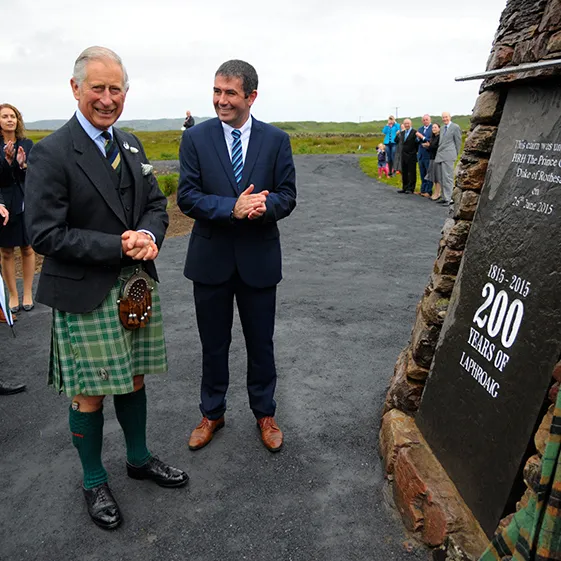 Laphroaig Prince Charles 200 year anniversary cairn