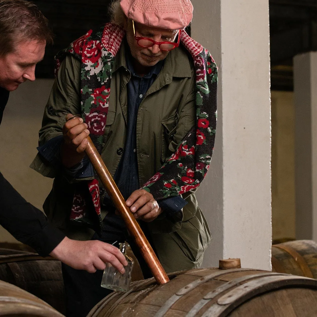 Francis selecting Laphroaig cask
