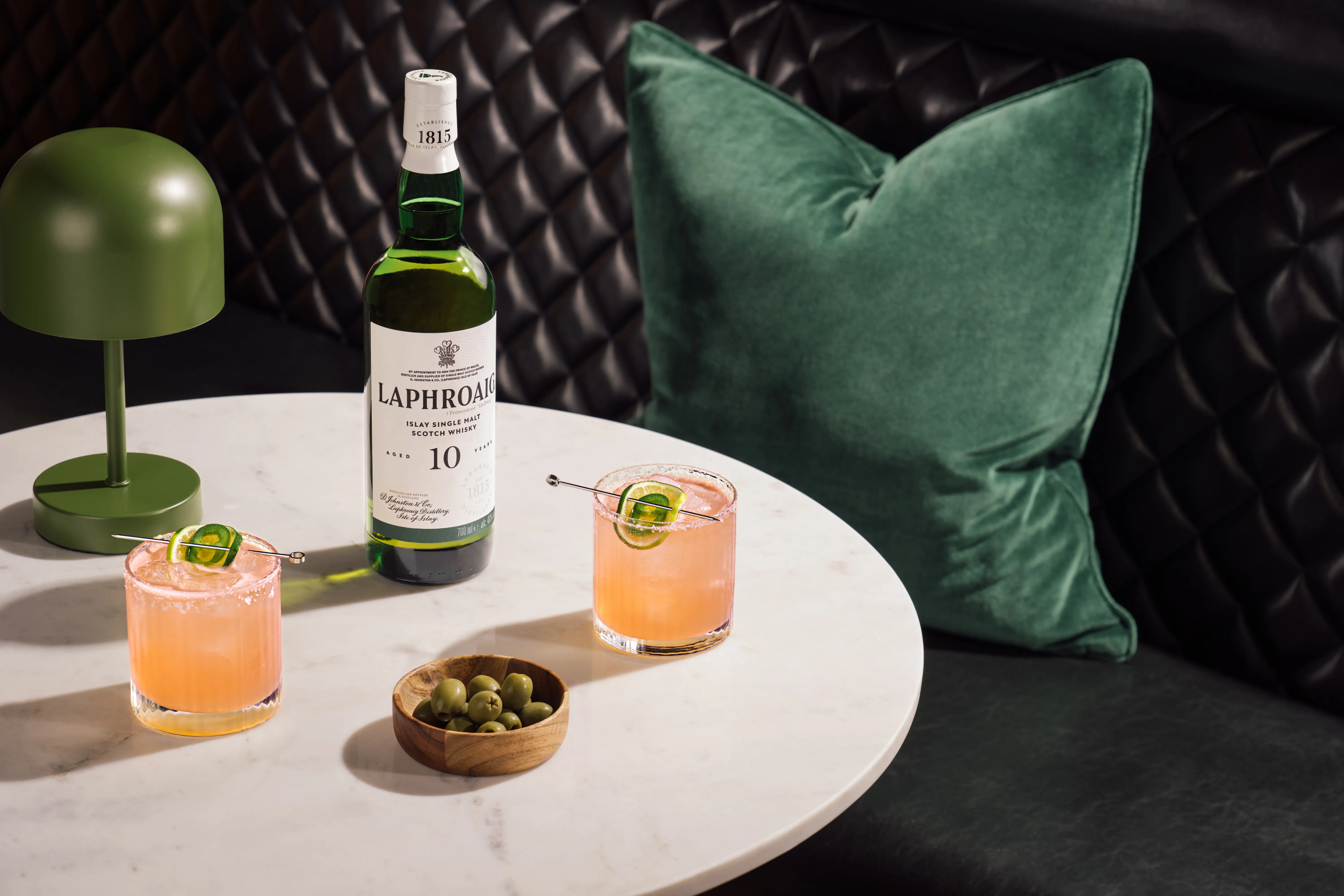 Laphroaig10YO_Staged_PalomaServe_With2Glass