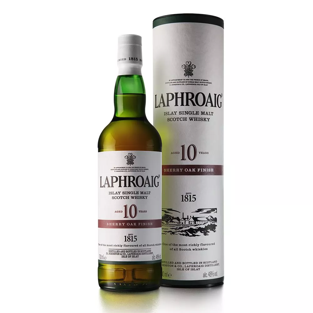Laphroaig 10 Sherry Oak with its packaging