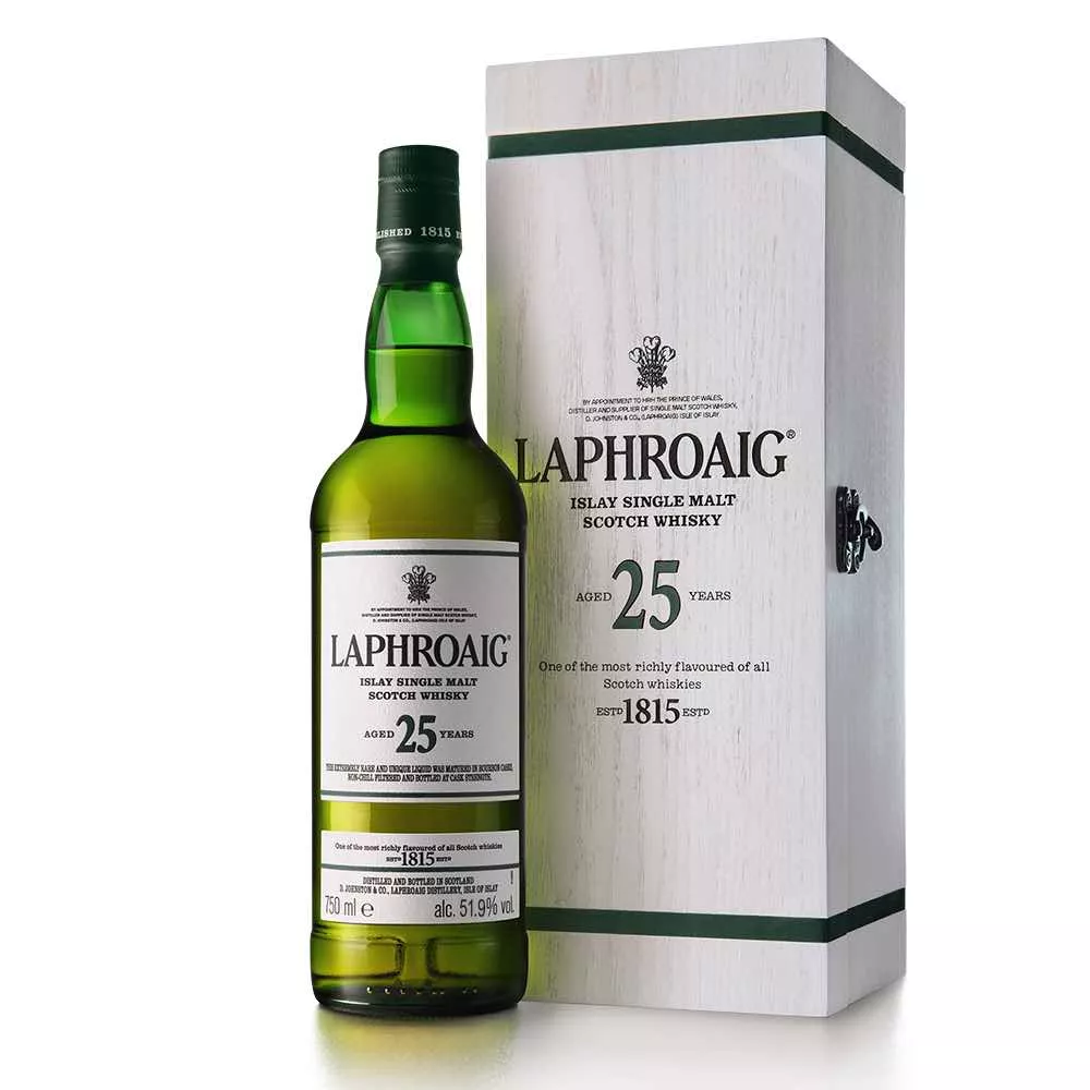Laphroaig 2021 edition 25 year old cask strength whisky with gift box