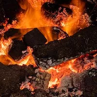 Peat kiln fire