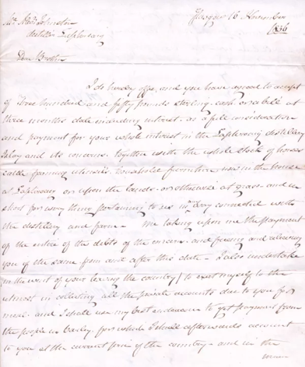 1836 letter between brothers