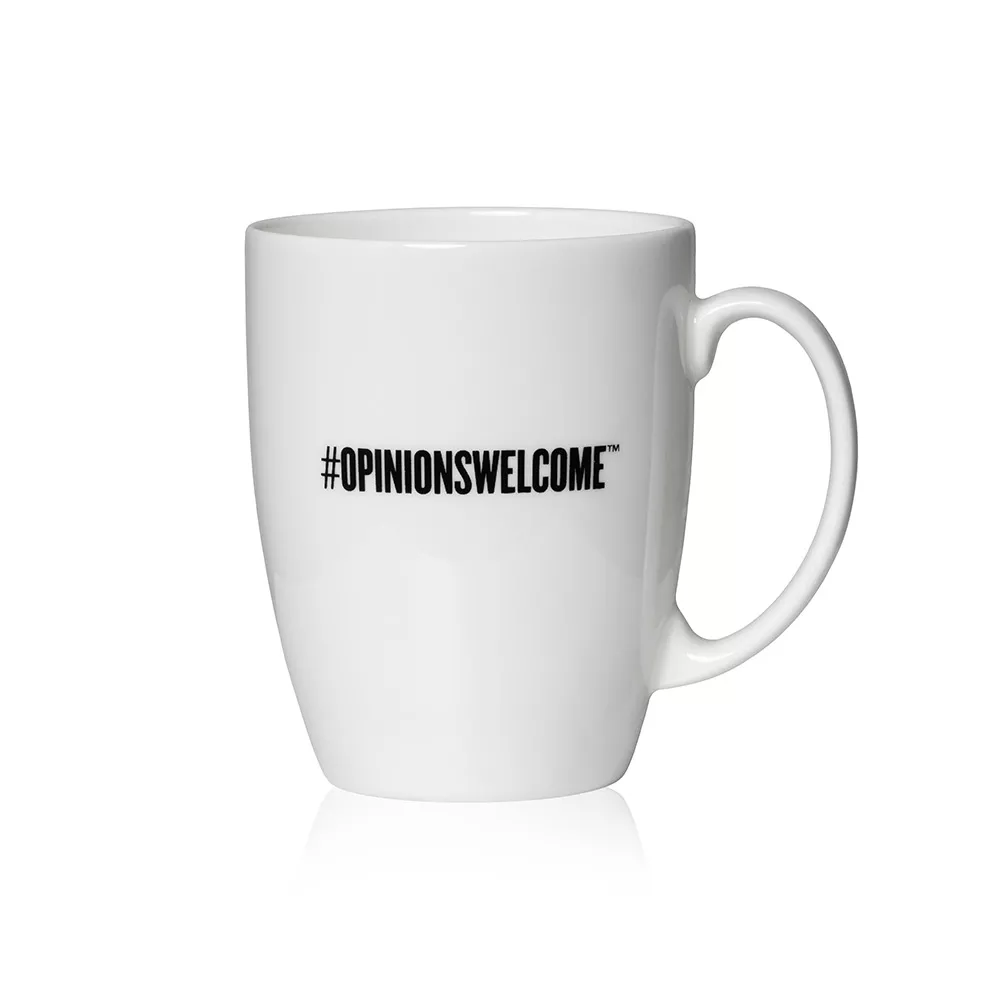 back side of Laphroaig merchandise white mug