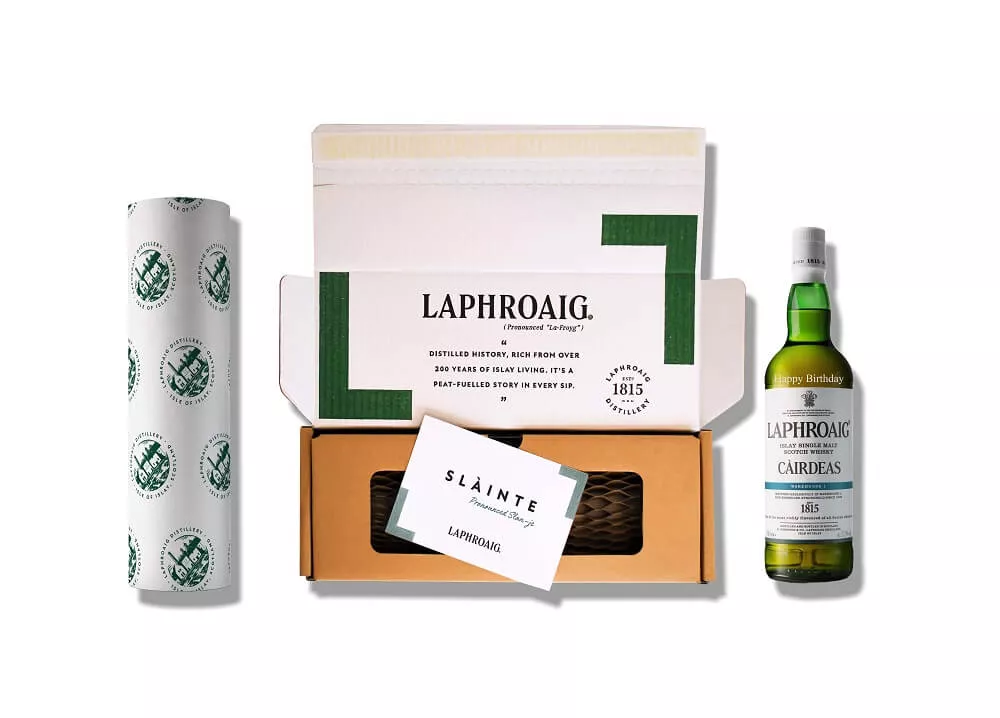 gift wrap and gift message Laphroaig