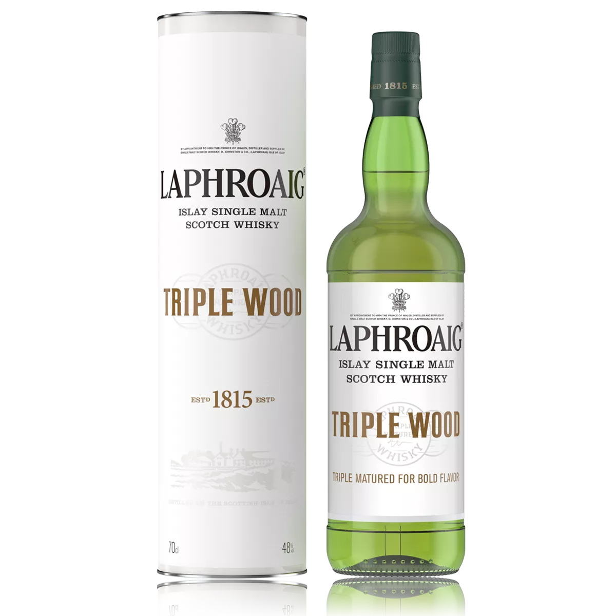Laphroaig triple wood bottle and tube