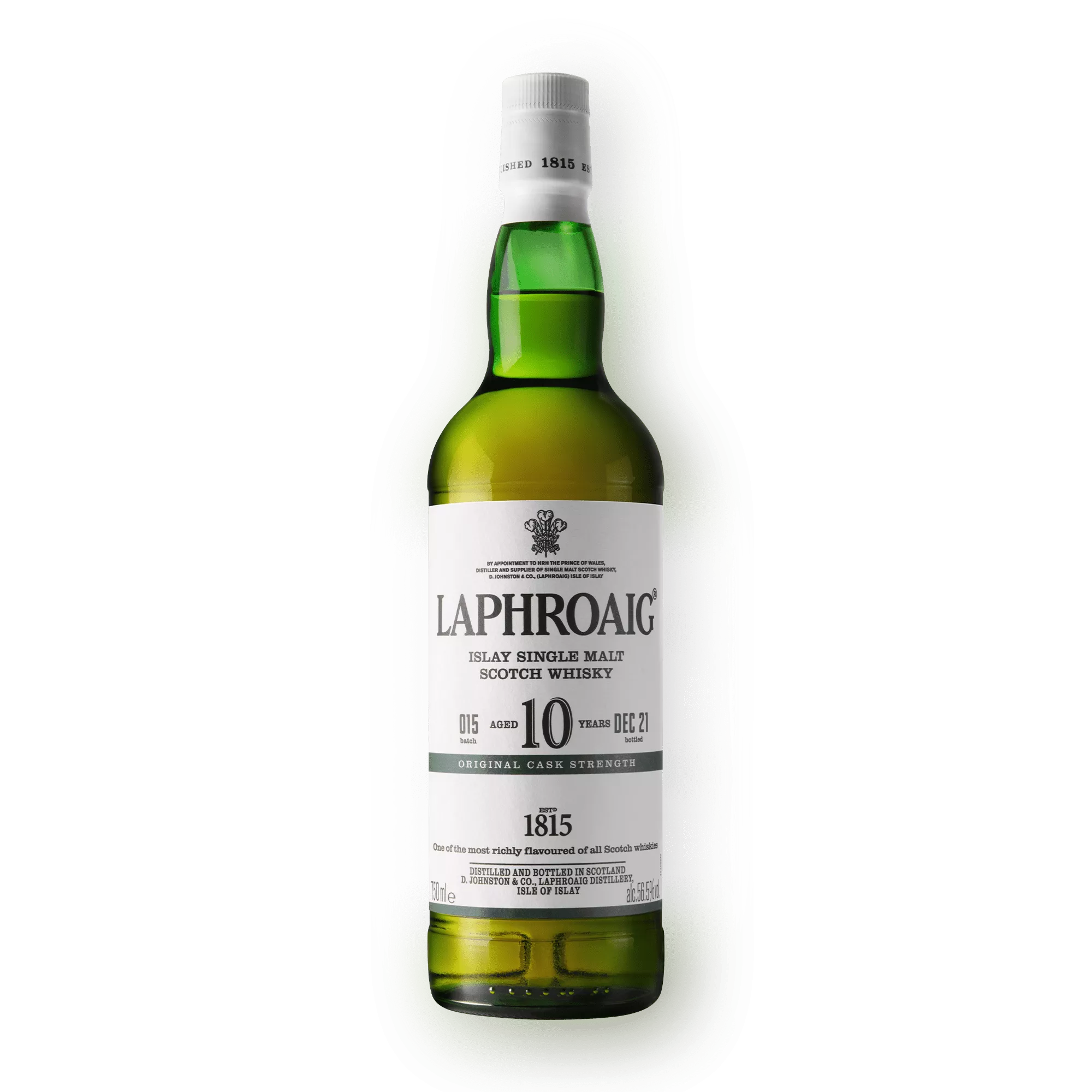 Laphroaig 10 Cask Strength on transparent background