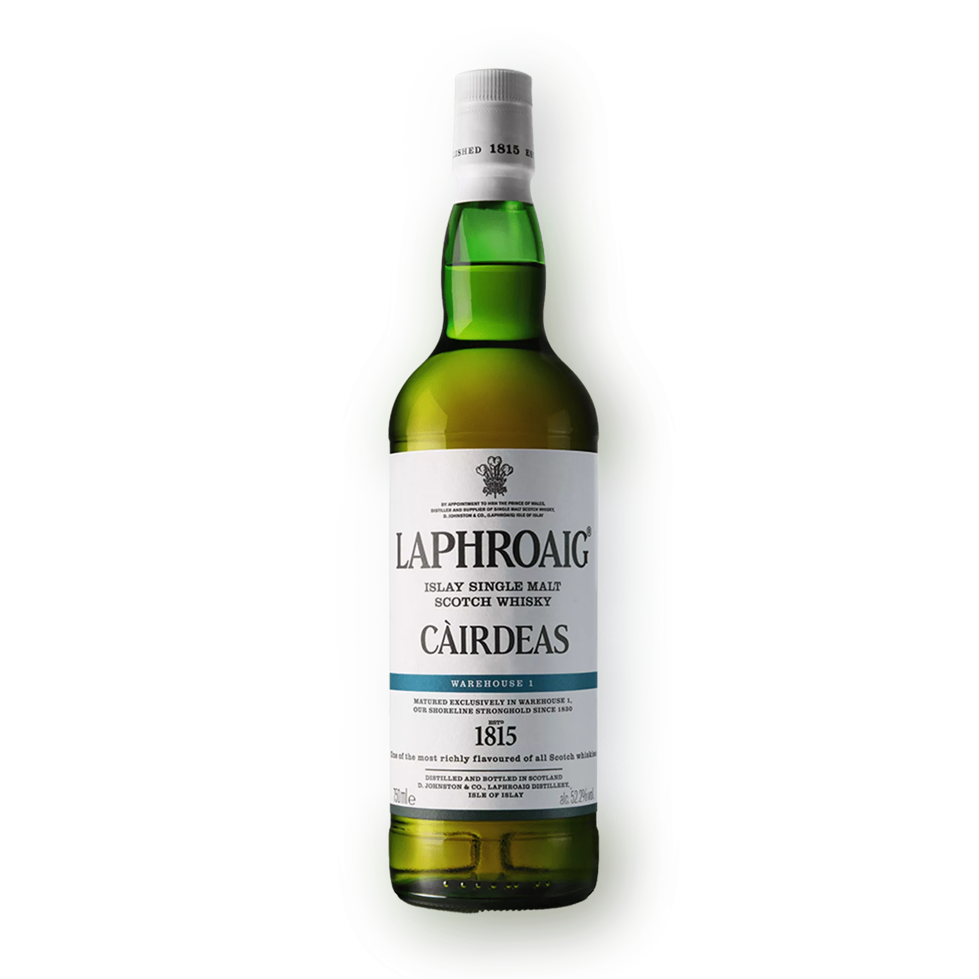 Bottle of Laphroaig Cairdeas Warehouse 1 on transparent background