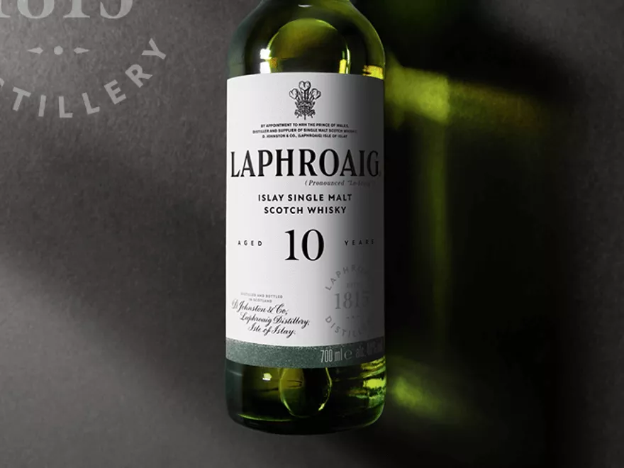 10 year old Laphroaig bottle