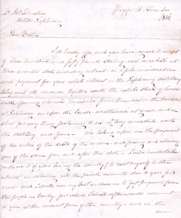1836 letter between brothers