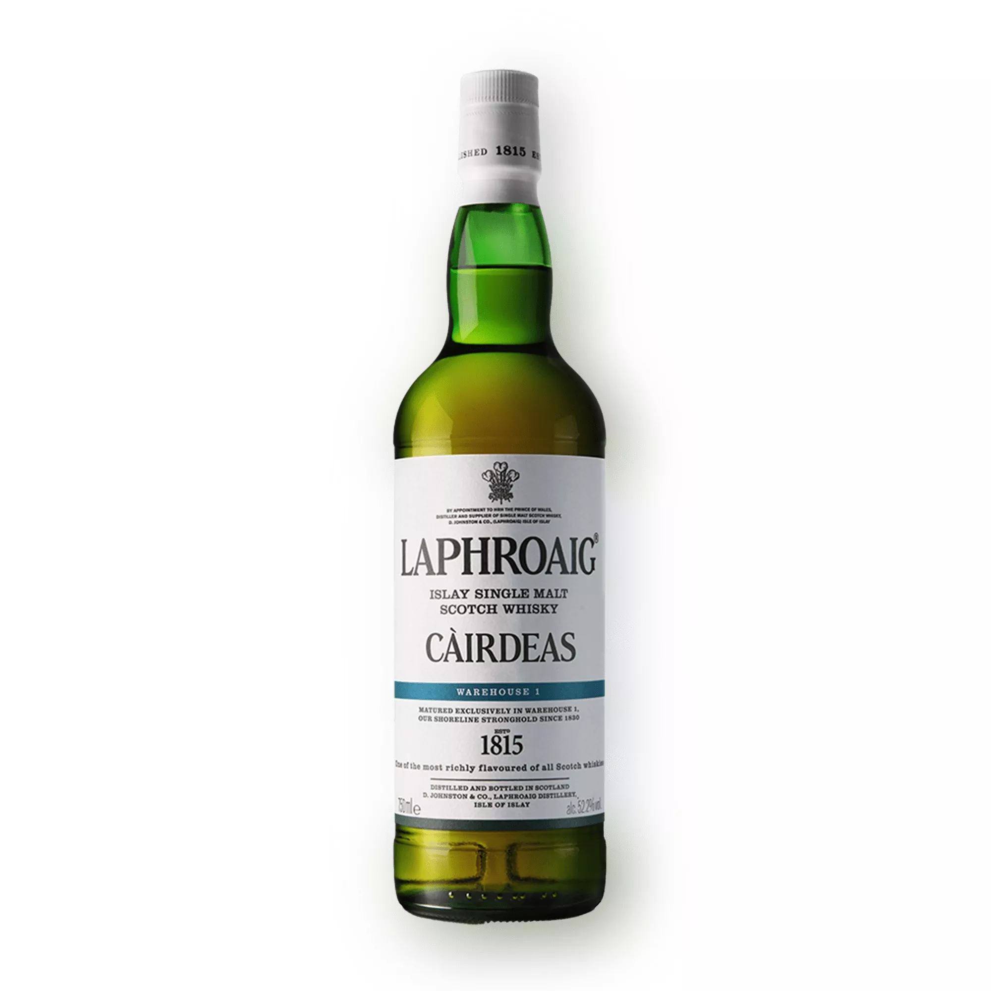 Bottle of Laphroaig Cairdeas Warehouse 1 on transparent background