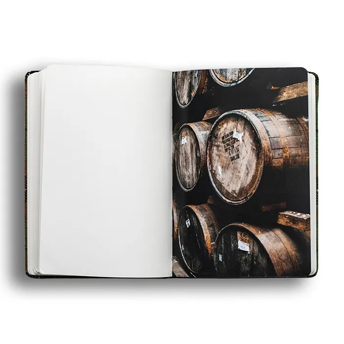 Laphroaig a5 tartan notebook open