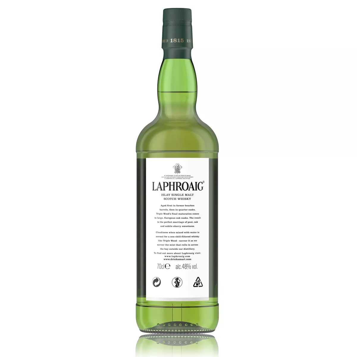 Laphroaig triple wood bottle back