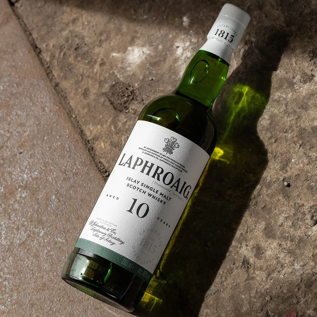 Laphroaig new label on bottle