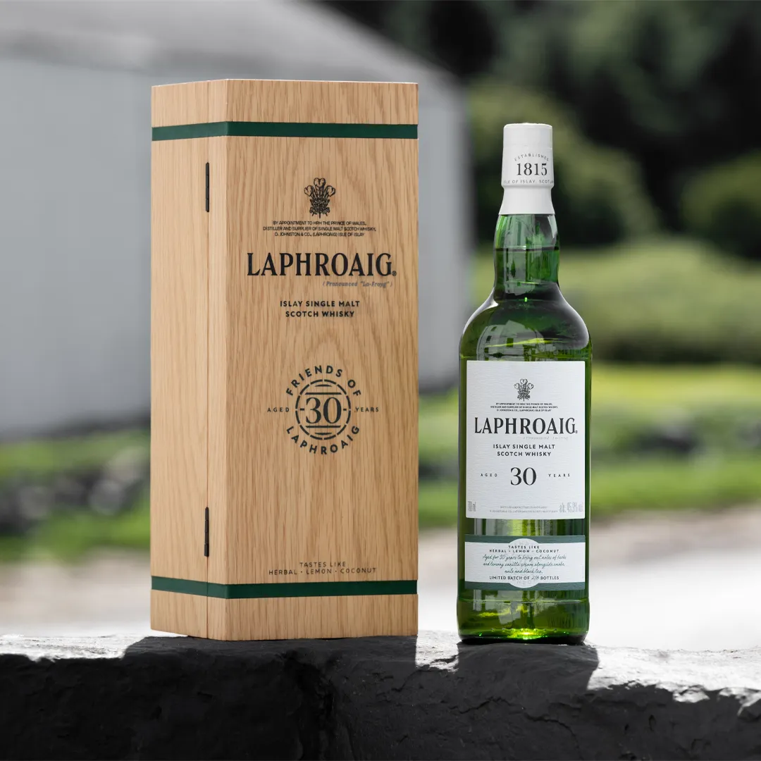 Friends of Laphroaig 30th Anniversary Bottle and Box