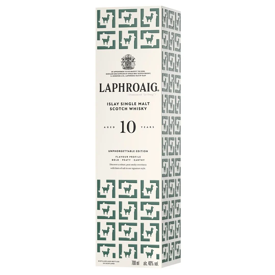 Unforgettable Edition 10 Year Old Laphroaig Alpaca print box