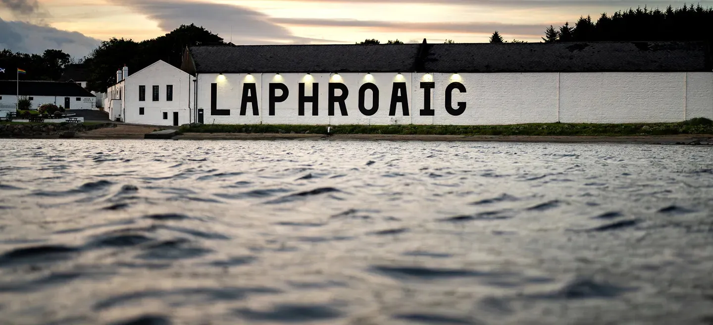 Distillery Waterfront Building Evening Light Islay Laphroaig