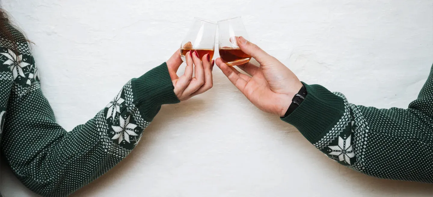 Whisky Glass Toast Festive Sweaters Celebration Moment Laphroaig